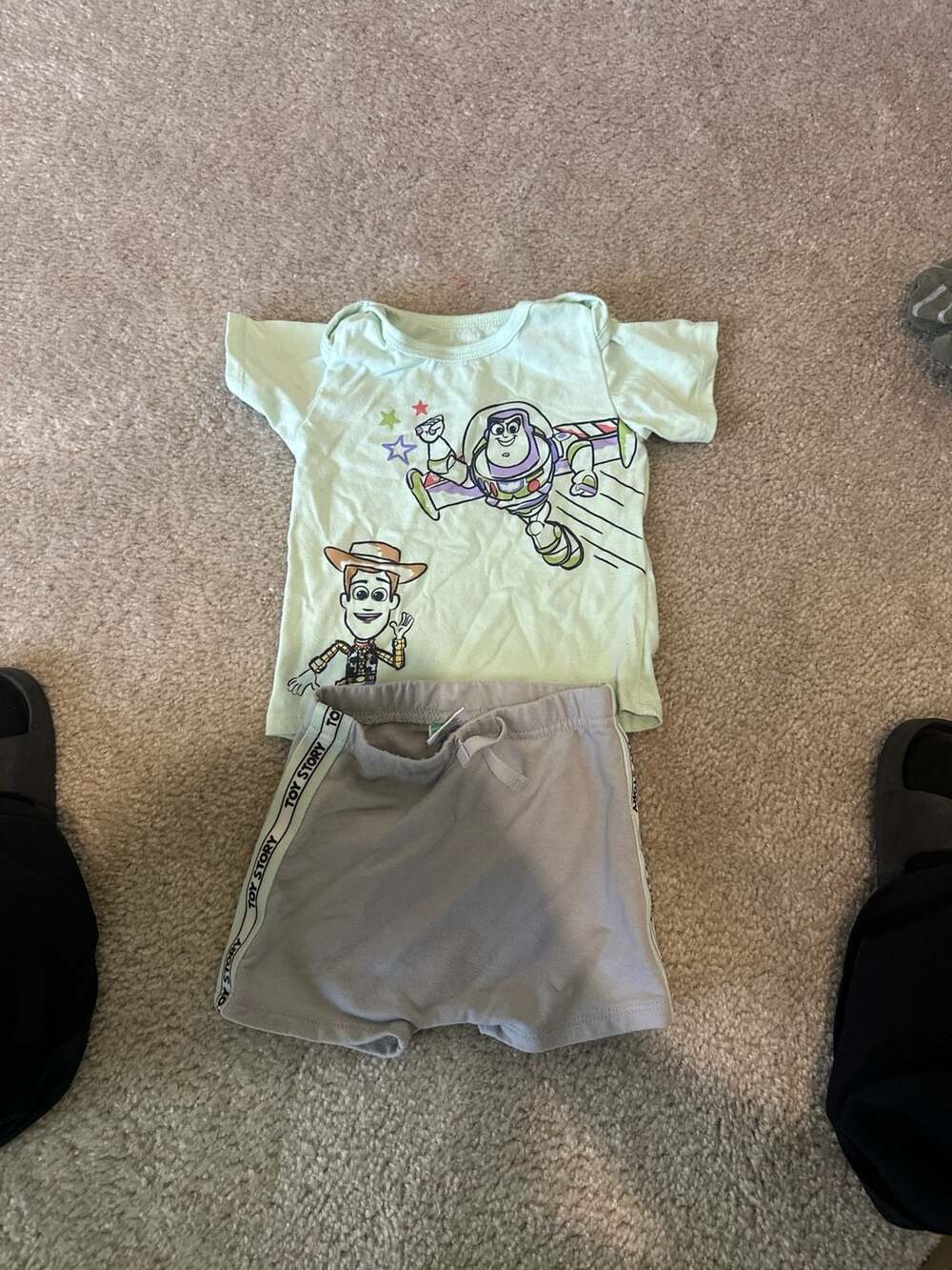 Disney Baby Toy Story Woody & Buzz Lightyear T-Shirt and Shorts Set, Size 6/9M